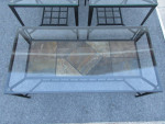 3-Pc Coffee/End Table Set. Features A Slate Top Design And a Glass Top