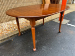 Henkel Harris Solid Cherry Dining Table with 3 Leaves. High End
