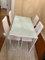 5 piece glass dining table set