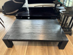 Restoration Hardware Reclaimed Black Oak Parsons Coffee Table