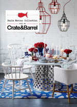 Crate & Barrel 48” Como Round Marble Top Aluminum Bottom Dining Table