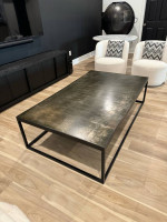 Restoration Hardware Metal Parquet Coffee Table