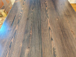 Farmhouse style table with bolted legs