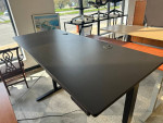 Electric Height Adjustable Table in Black Laminate by Uplift / 6' x 30