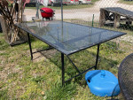 Glass top patio table