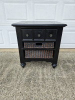 Nightstand or end table with storage basket