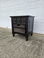 Nightstand or end table with storage basket