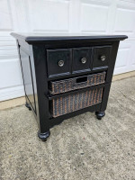 Nightstand or end table with storage basket