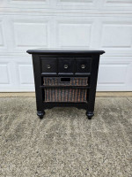 Nightstand or end table with storage basket