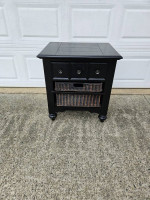Nightstand or end table with storage basket
