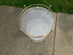 Mid Century  3 Tier glass End Table wire metal shelf Cocktail Bar