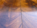 Henredon Flame Mahogany Marquetry Inlaid Round Dining Table with Leaf