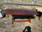 18th Century. X Base Oak Dining Trestle Table.