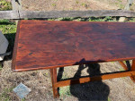 18th Century. X Base Oak Dining Trestle Table.