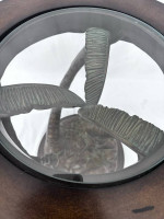 1980s Palm Tree and Monkey Guilded Carved Side Table