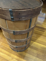 Decorative Wood Barrell- Used as Corner Side Table or Plant Pedestal