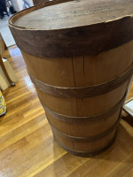 Decorative Wood Barrell- Used as Corner Side Table or Plant Pedestal