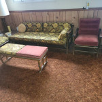 Bamboo couches, chair, end table, coffee table
