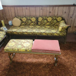 Bamboo couches, chair, end table, coffee table