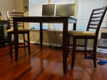 Cafe Height Kitchen Table with 6 Stool-high chairs