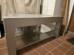 TV Table with Glass lower Shelf