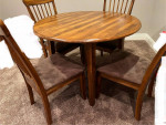 Round Drop Leaf Dining Table and 4 Chairs