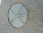 Small Table, 24" round glass top, Metal Frame, Patio?