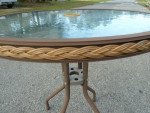 Small Table, 24" round glass top, Metal Frame, Patio?
