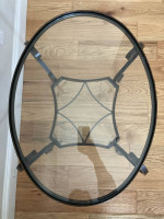 Table Side /Coffee Metal 2 Tier Glass 25" wide