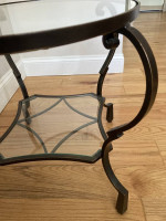 Table Side /Coffee Metal 2 Tier Glass 25" wide