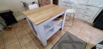 Kitchen Island Table with Two Barstools