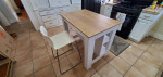 Kitchen Island Table with Two Barstools
