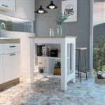 Kitchen Island Table with Two Barstools