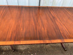 Baker Mahogany Inlaid Extension Dining Table with 2 leaves. Antique.