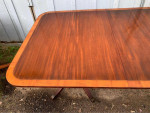 Baker Mahogany Inlaid Extension Dining Table with 2 leaves. Antique.