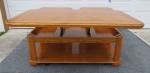 3 Piece Oak Living Room Set, Lift Top Coffee Table with Storage, 2 End