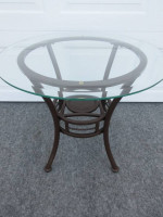 Metal and Glass Accent Table