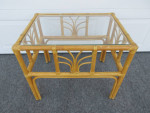 Rattan End Table with Glass Top