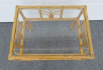 Rattan End Table with Glass Top