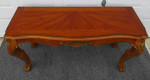 Large Solid Wood Sofa Table with Gold Shell Accents