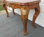 Large Solid Wood Sofa Table with Gold Shell Accents