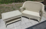 Resin Wicker Loveseat and Coffee Table