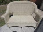 Resin Wicker Loveseat and Coffee Table