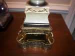 Fabulous antique French 29" tall table lamp, porcelain urn shaped body
