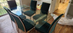 Glass dining table and 6 chairs (free delivery)