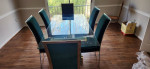 Glass dining table and 6 chairs (free delivery)