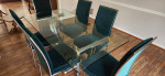 Glass dining table and 6 chairs (free delivery)