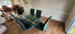 Glass dining table and 6 chairs (free delivery)