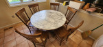 Marble table top and 6 chairs (free delivery)