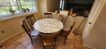 Marble table top and 6 chairs (free delivery)